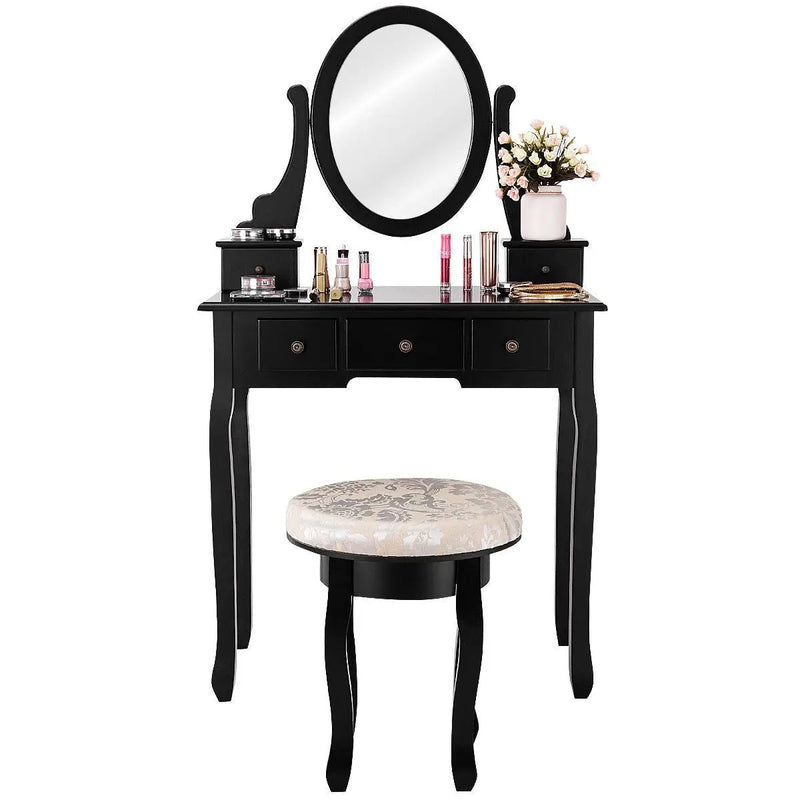 Vanity Makeup Table Set Bedroom Furniture with Padded Stool by DirectDeals