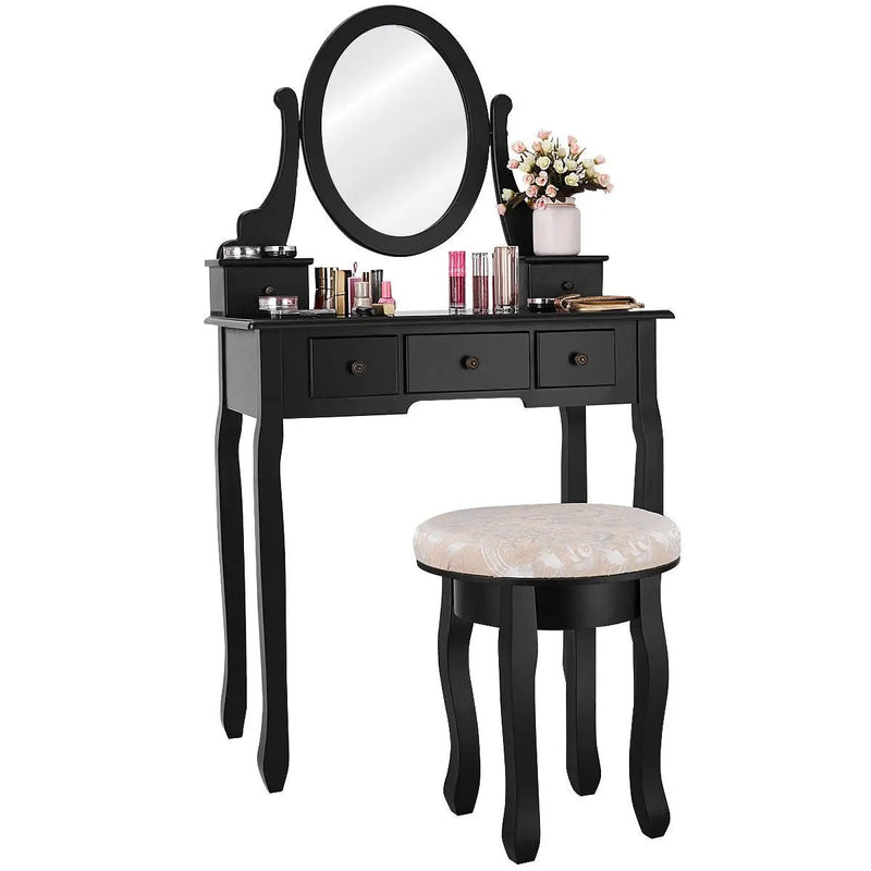 Vanity Makeup Table Set Bedroom Furniture with Padded Stool by DirectDeals