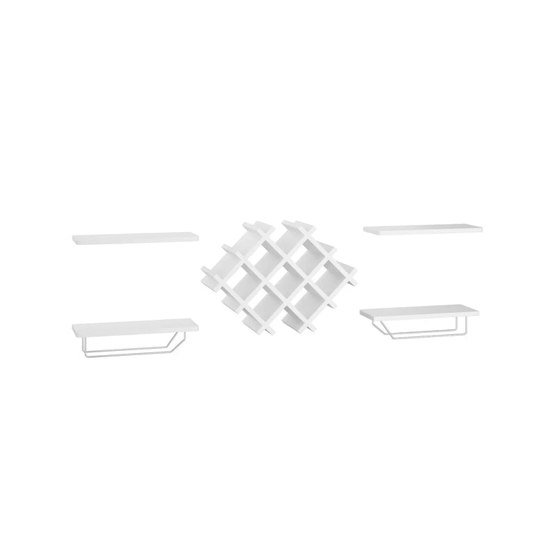 Set of 5 Wall Mount Wine Rack Set with Storage Shelves by DirectDeals