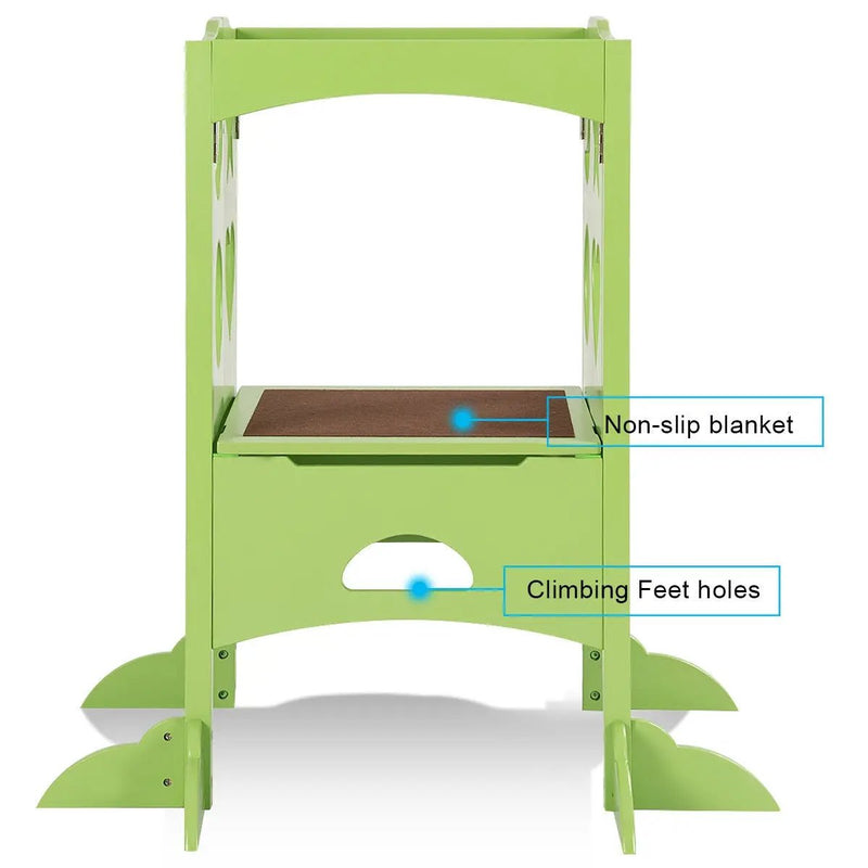 Folding Kids Kitchen Counter Step Stool-Green by DirectDeals
