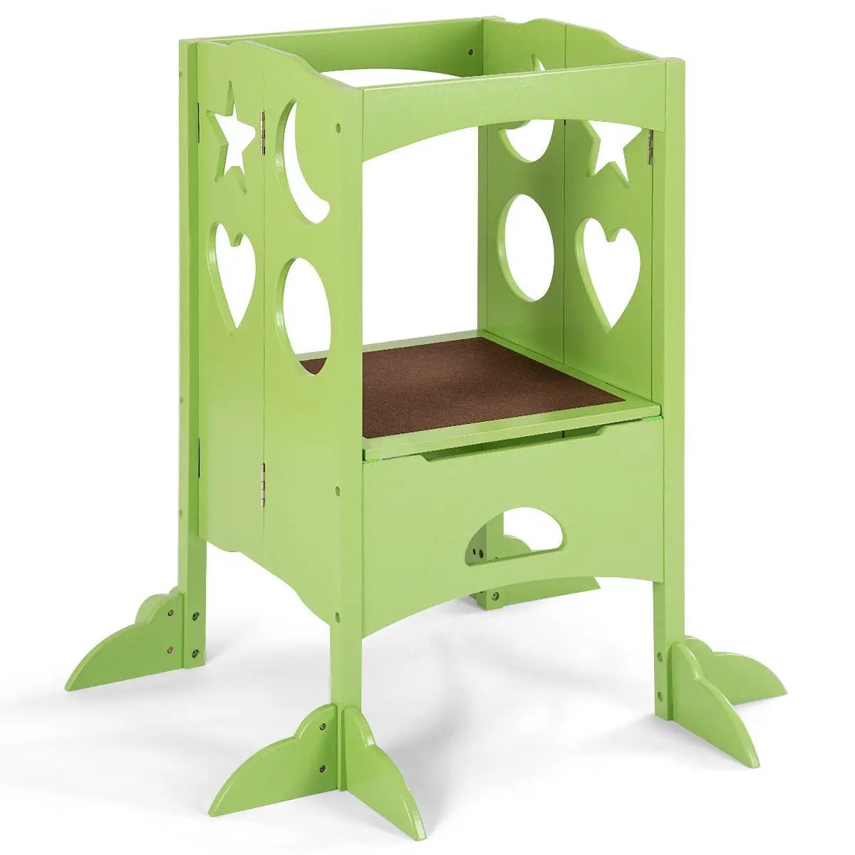 Folding Kids Kitchen Counter Step Stool-Green by DirectDeals