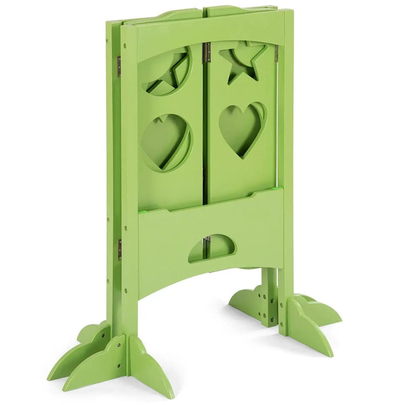 Folding Kids Kitchen Counter Step Stool-Green by DirectDeals