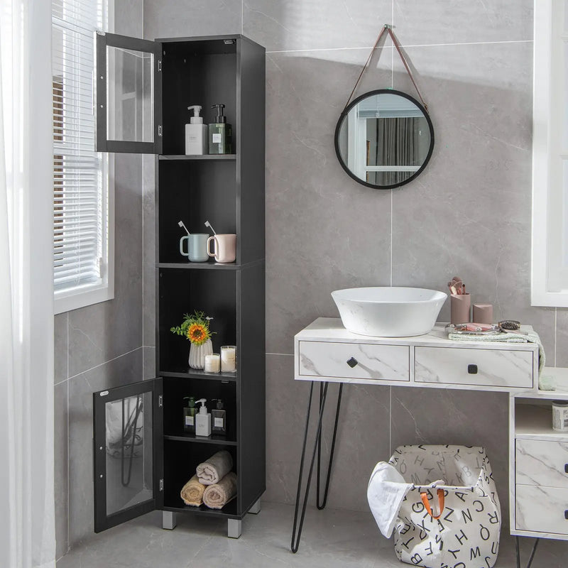 71 Inch Tall Tower Bathroom Storage Cabinet and Organizer Display Shelves for Bedroom by DirectDeals