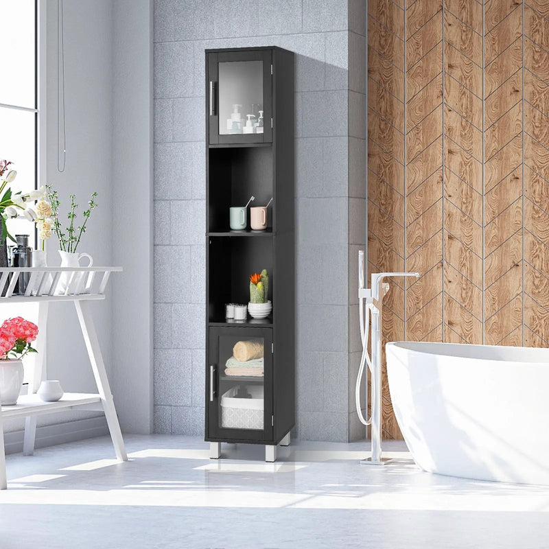 71 Inch Tall Tower Bathroom Storage Cabinet and Organizer Display Shelves for Bedroom by DirectDeals