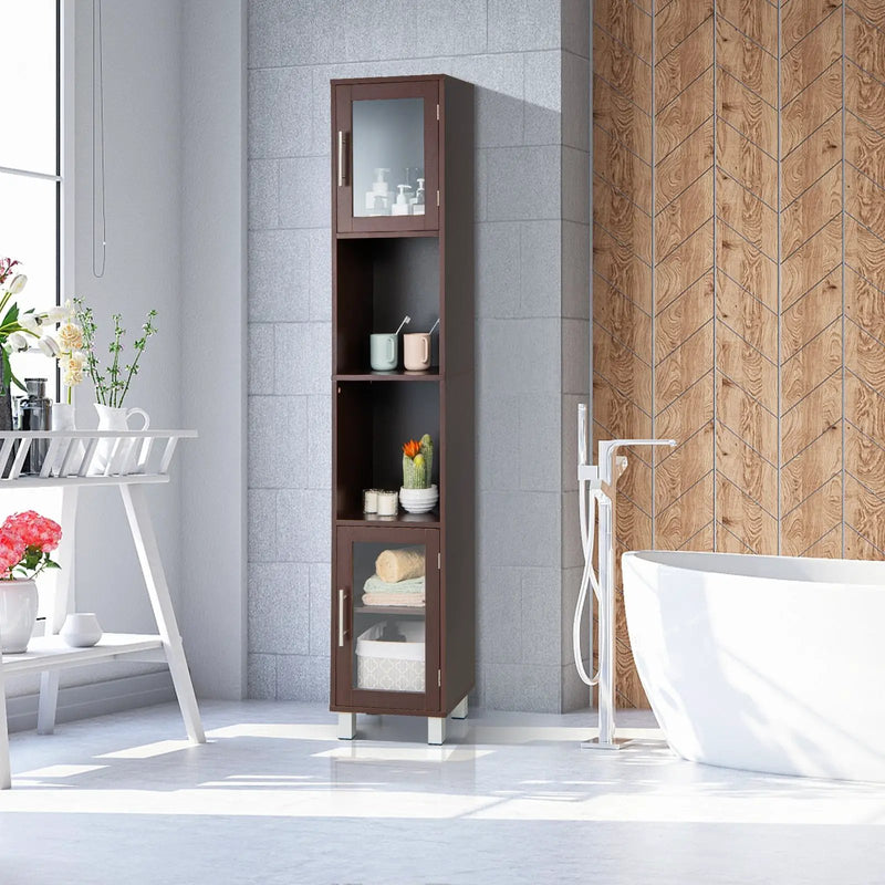 71 Inch Tall Tower Bathroom Storage Cabinet and Organizer Display Shelves for Bedroom by DirectDeals