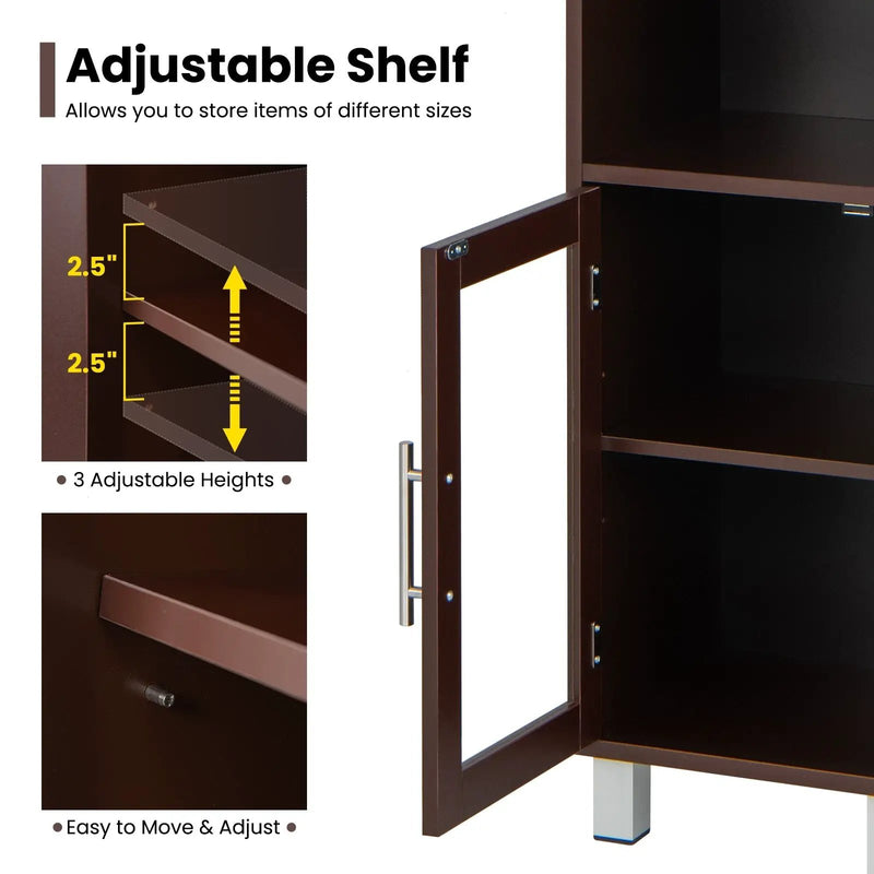 71 Inch Tall Tower Bathroom Storage Cabinet and Organizer Display Shelves for Bedroom by DirectDeals