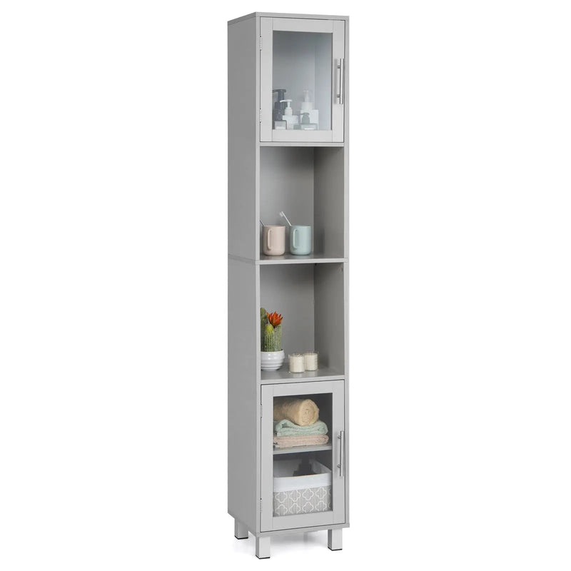 71 Inch Tall Tower Bathroom Storage Cabinet and Organizer Display Shelves for Bedroom by DirectDeals