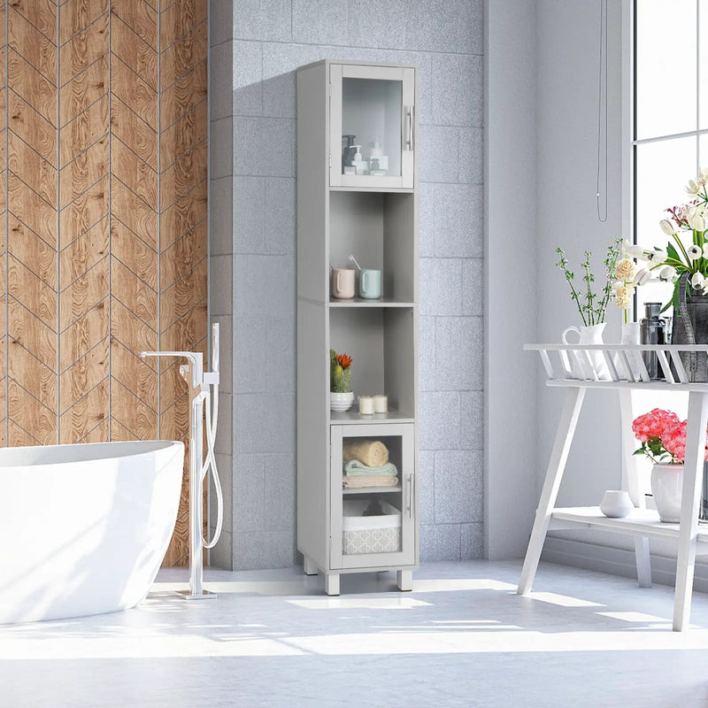 71 Inch Tall Tower Bathroom Storage Cabinet and Organizer Display Shelves for Bedroom by DirectDeals