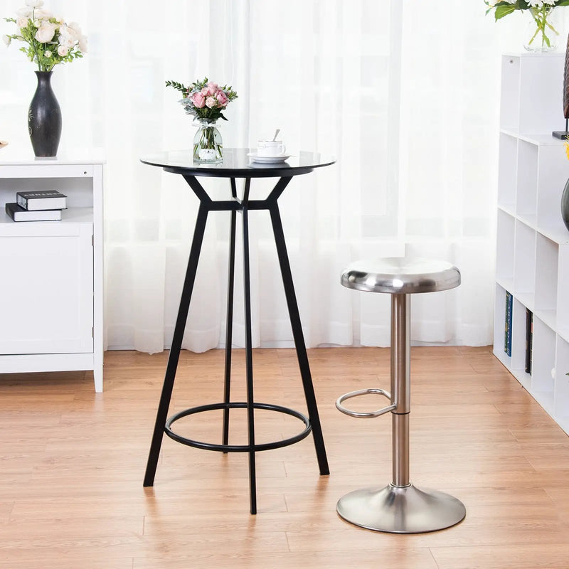 Modern Swivel Adjustable Height Bar Stool with Footrest for Pub Bistro Kitchen Dining by DirectDeals