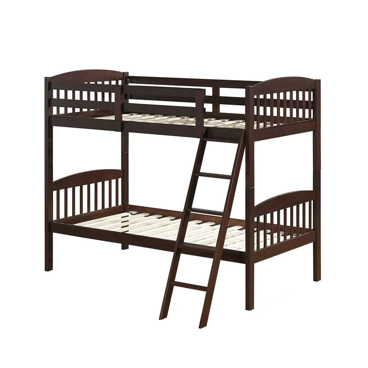 Solid Wood Twin Bunk Beds with Detachable Kids Ladder by DirectDeals