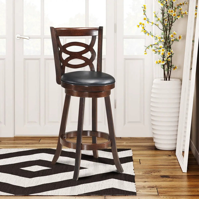 Counter Height Upholstered Espresso Swivel Dining Chair with Cushion Seat by DirectDeals