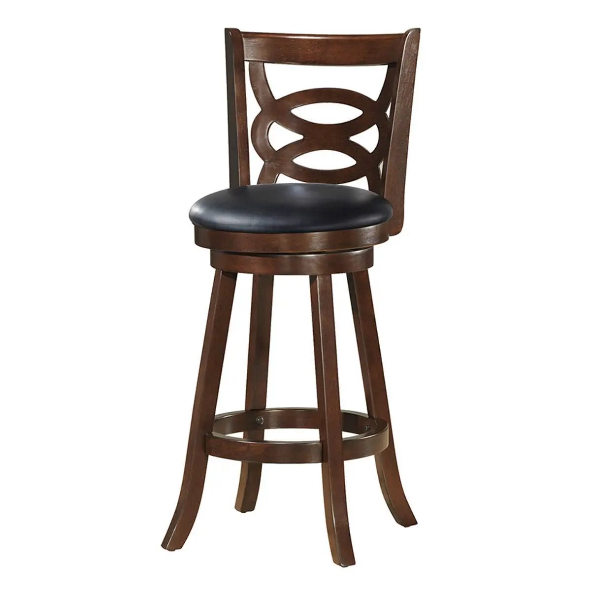 Counter Height Upholstered Espresso Swivel Dining Chair with Cushion Seat by DirectDeals
