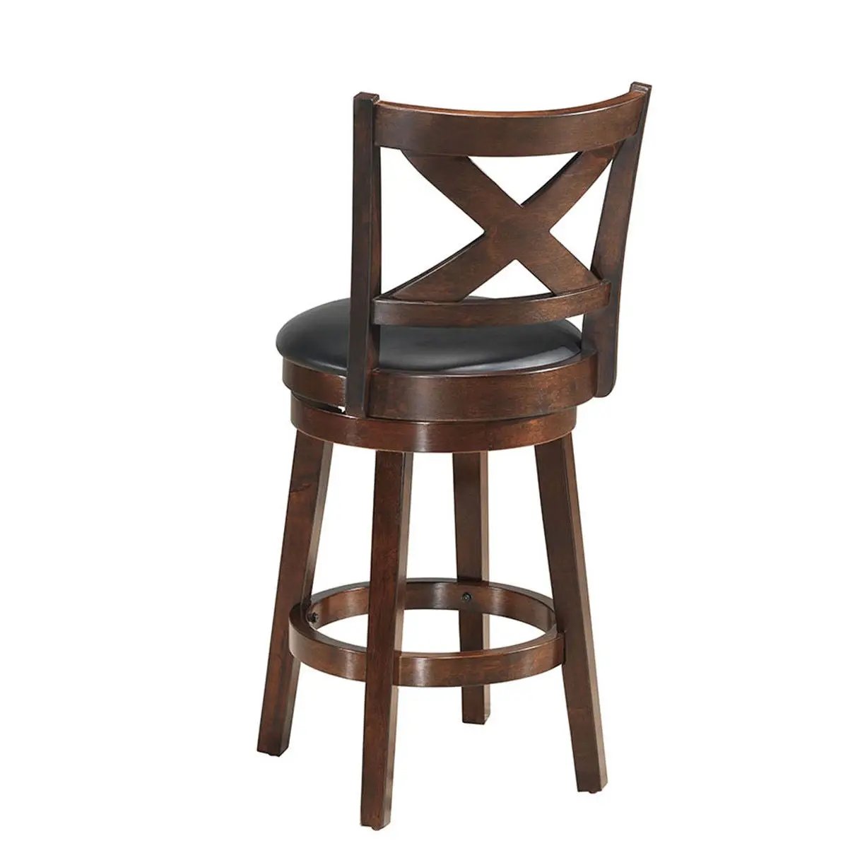Swivel X-back Upholstered Counter Height Bar Stool with PVC Cushioned Seat by DirectDeals