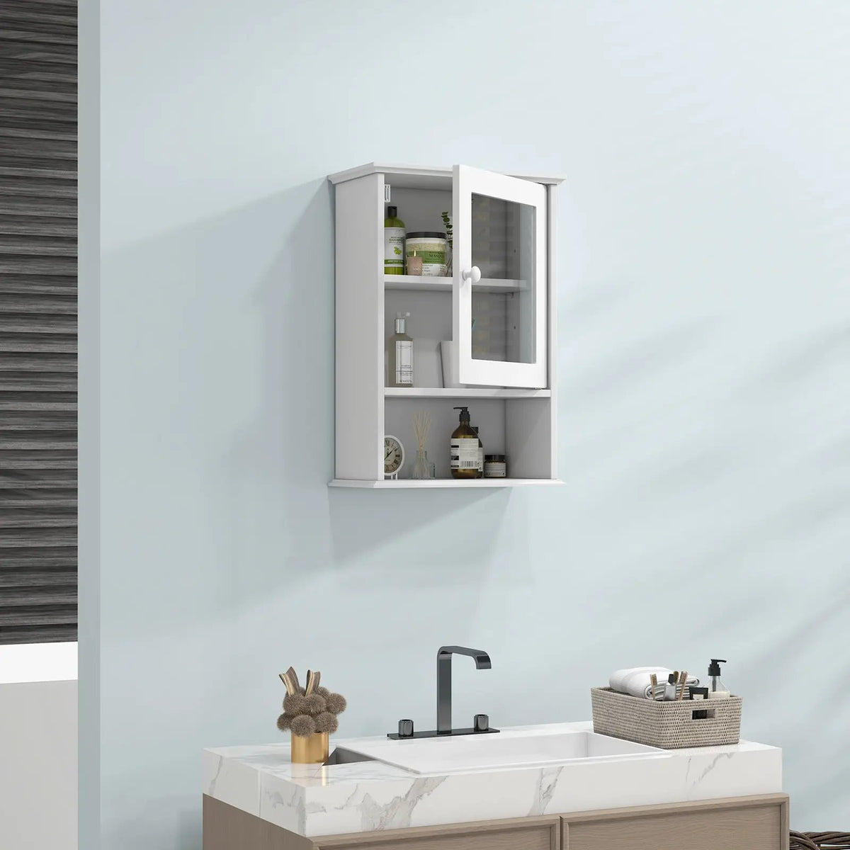 Bathroom Wall Mounted Adjustable Hanging Storage Medicine Cabinet by DirectDeals
