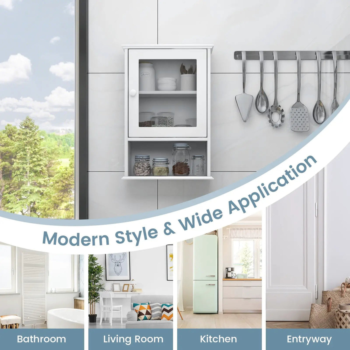 Bathroom Wall Mounted Adjustable Hanging Storage Medicine Cabinet by DirectDeals