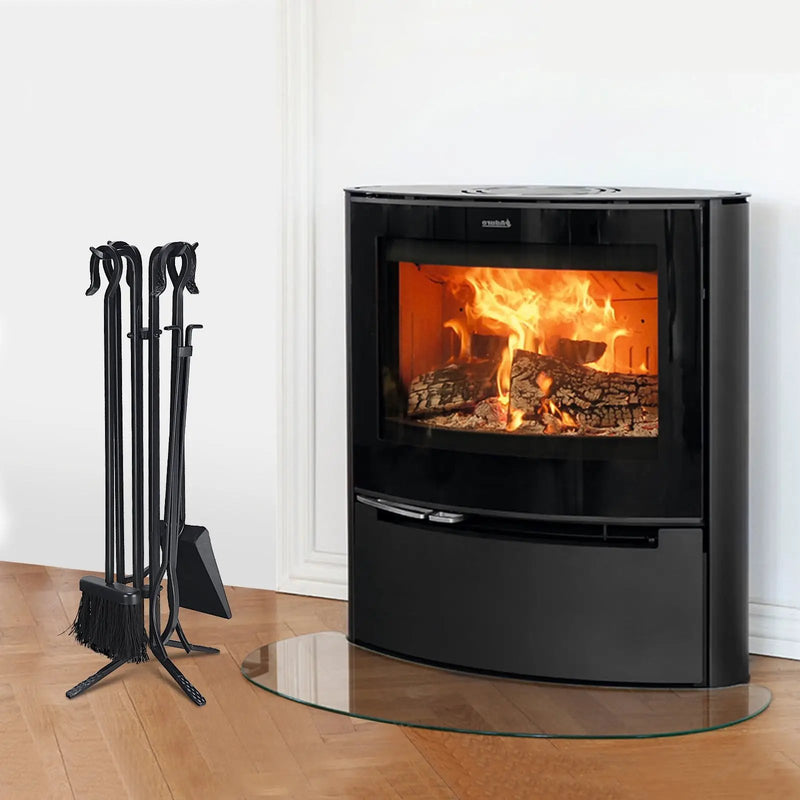 5 Pieces Fireplace Iron Standing Tools Set by DirectDeals