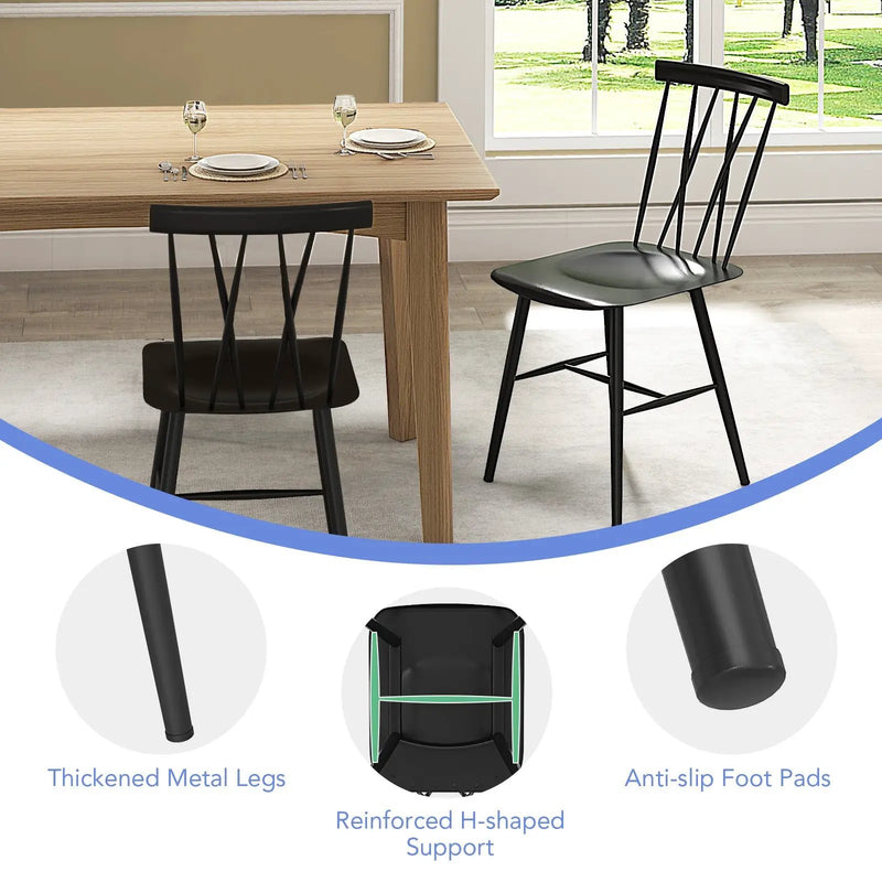 Set of 2 Modern Dining Chairs with Backrest by DirectDeals