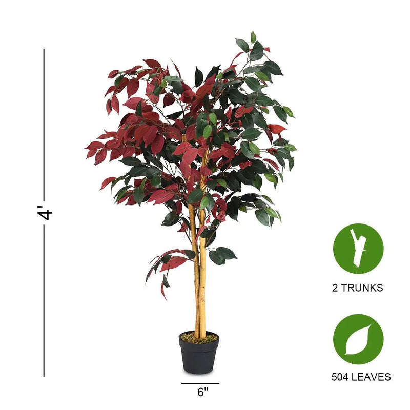 4 Feet Tall Artificial Ficus Tree with Nursery Pot by DirectDeals