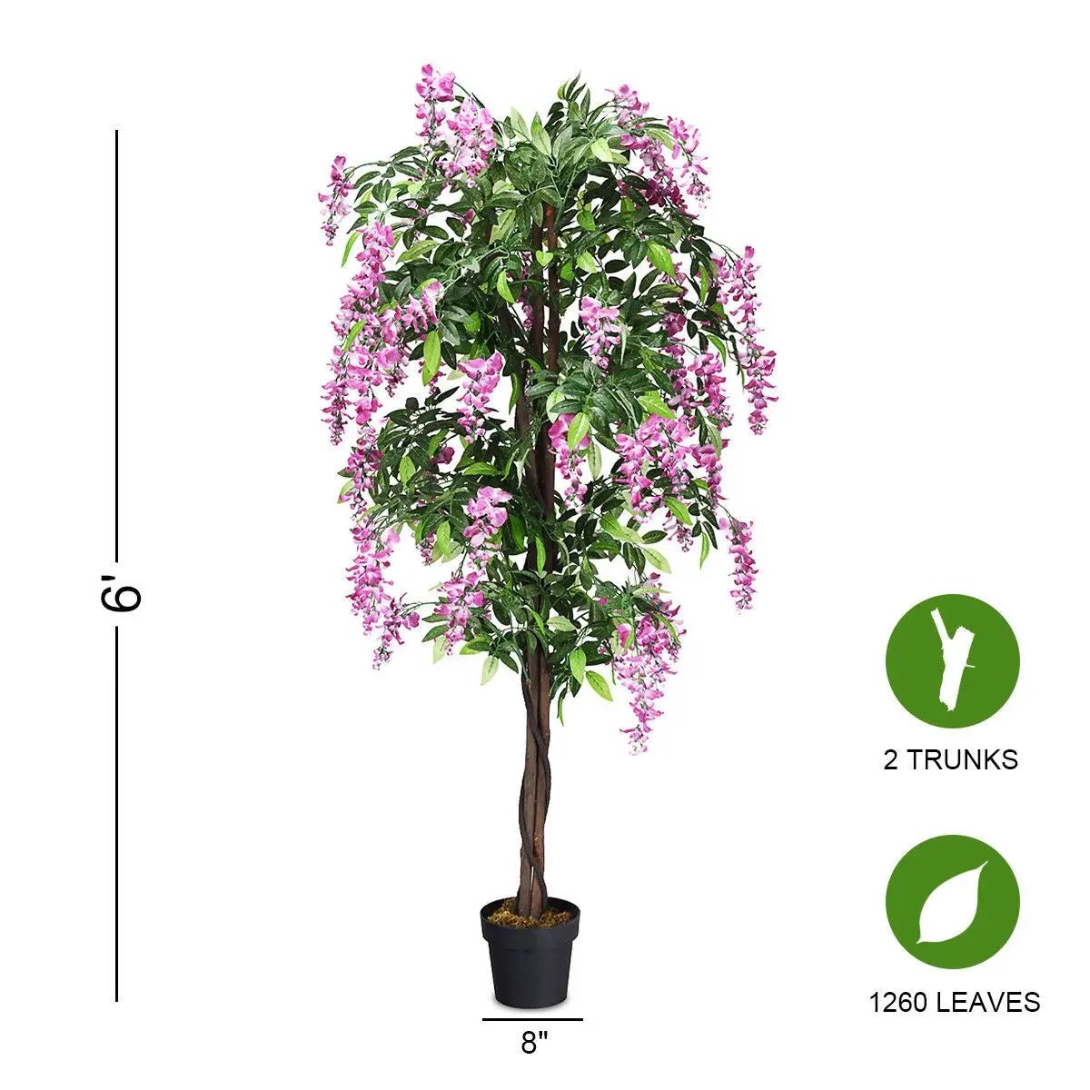 6-Feet Artificial Wisteria Silk Indoor-Outdoor Tree by DirectDeals