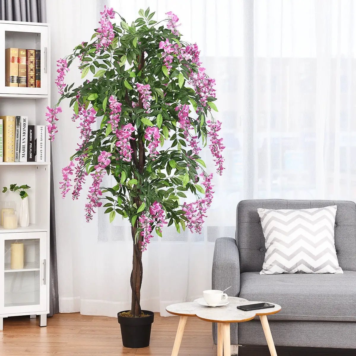 6-Feet Artificial Wisteria Silk Indoor-Outdoor Tree by DirectDeals