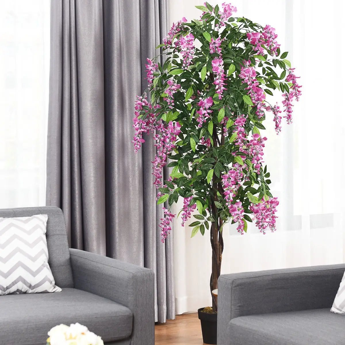 6-Feet Artificial Wisteria Silk Indoor-Outdoor Tree by DirectDeals
