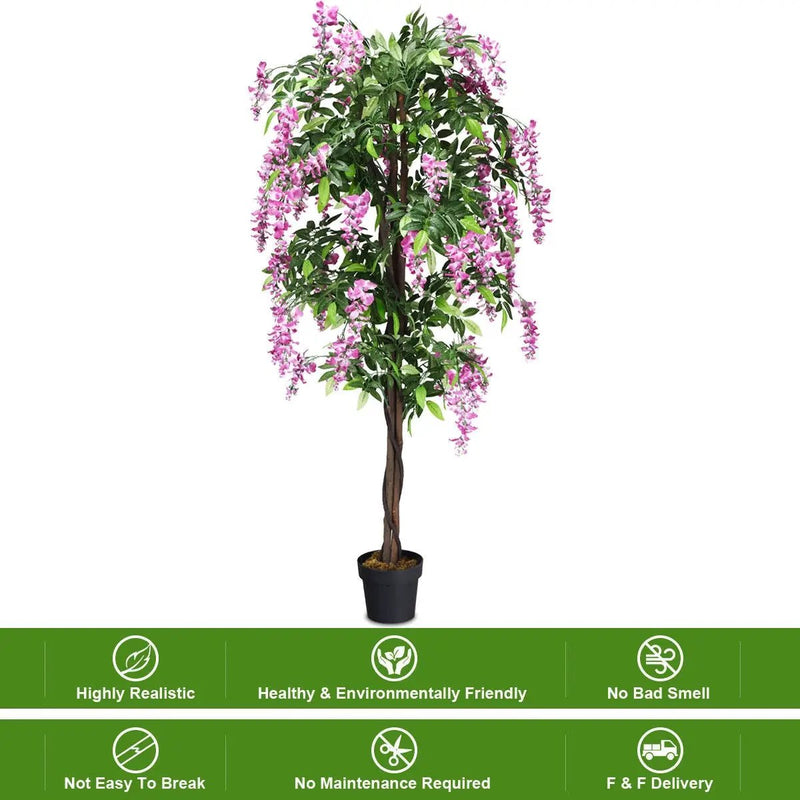 6-Feet Artificial Wisteria Silk Indoor-Outdoor Tree by DirectDeals