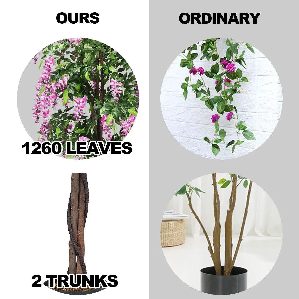 6-Feet Artificial Wisteria Silk Indoor-Outdoor Tree by DirectDeals