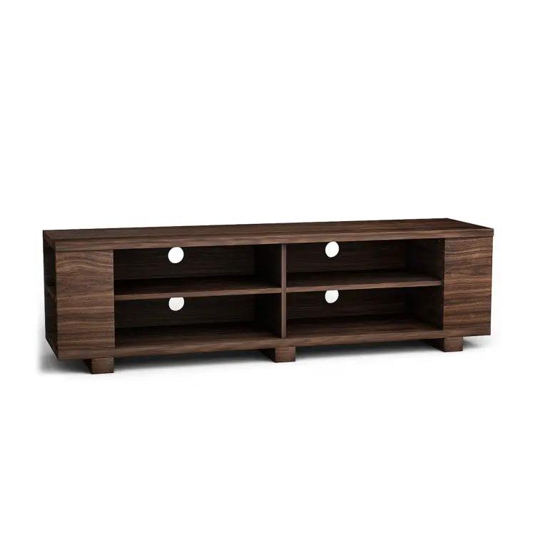 59 Inch Console Storage Entertainment Media Wood TV Stand-Walnut by DirectDeals