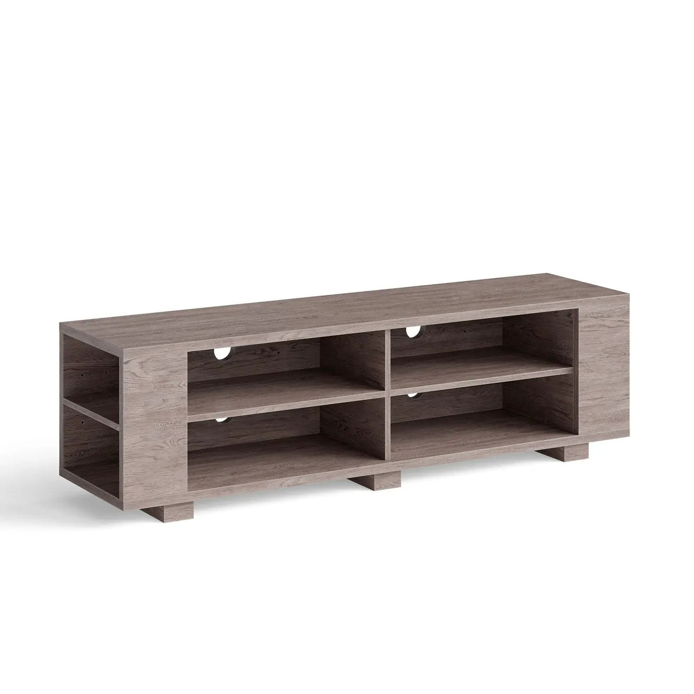 59 Inch Console Storage Entertainment Media Wood TV Stand-Walnut by DirectDeals