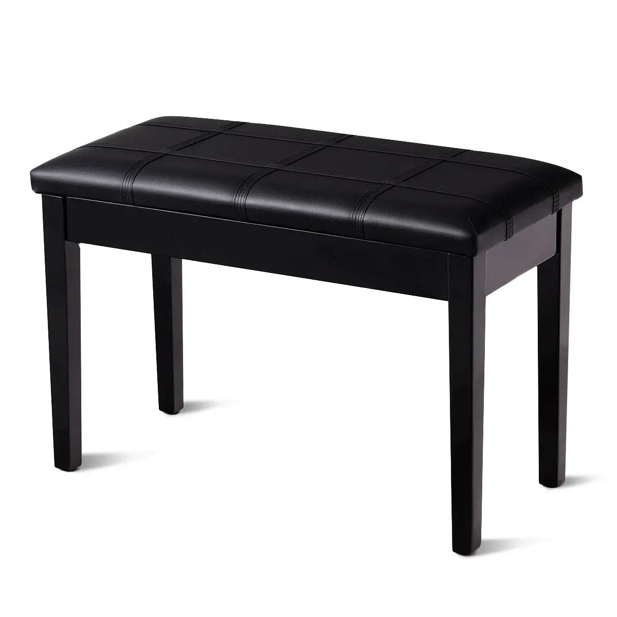 Solid Wood PU Leather Piano Double Duet Keyboard Bench by DirectDeals