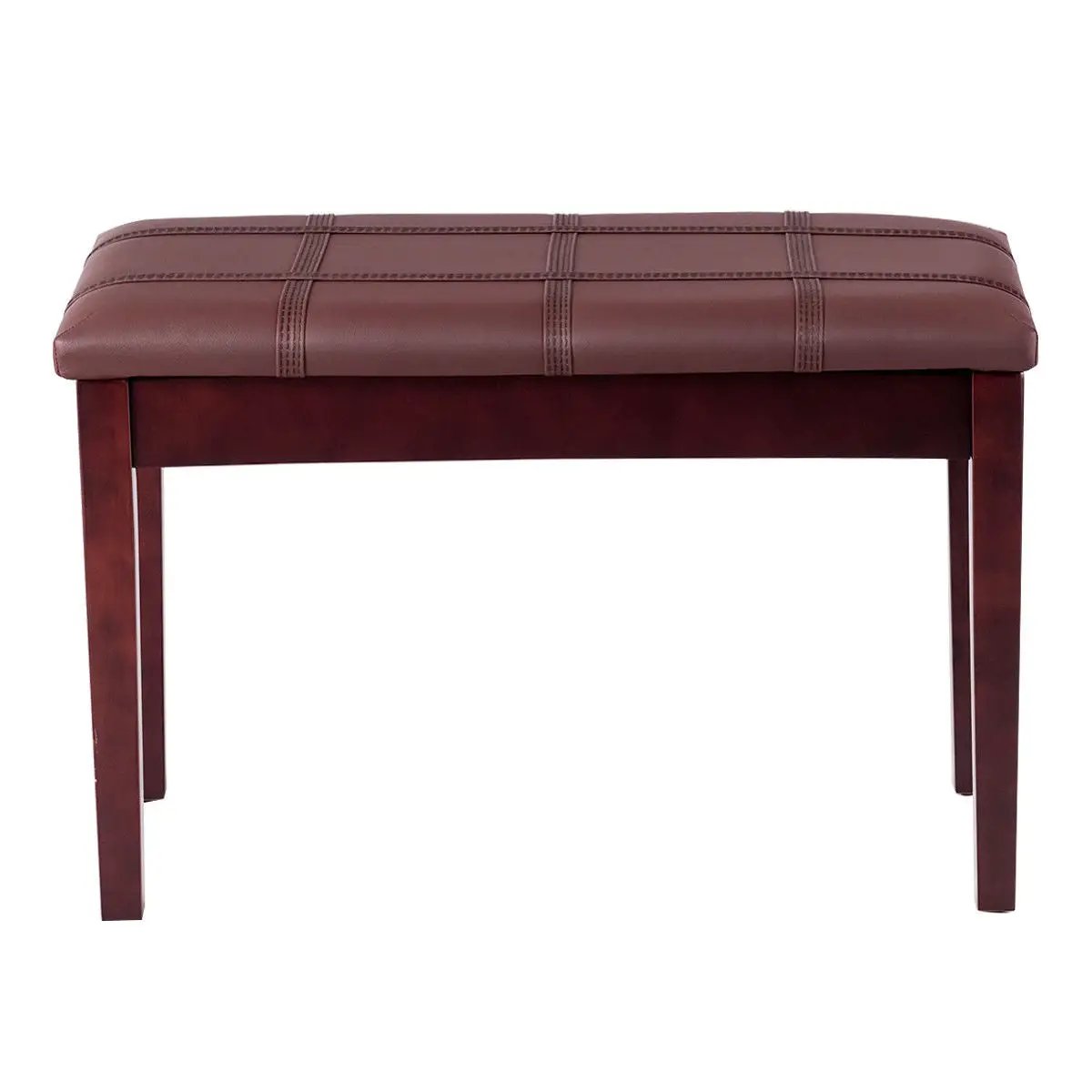 Solid Wood PU Leather Piano Double Duet Keyboard Bench by DirectDeals