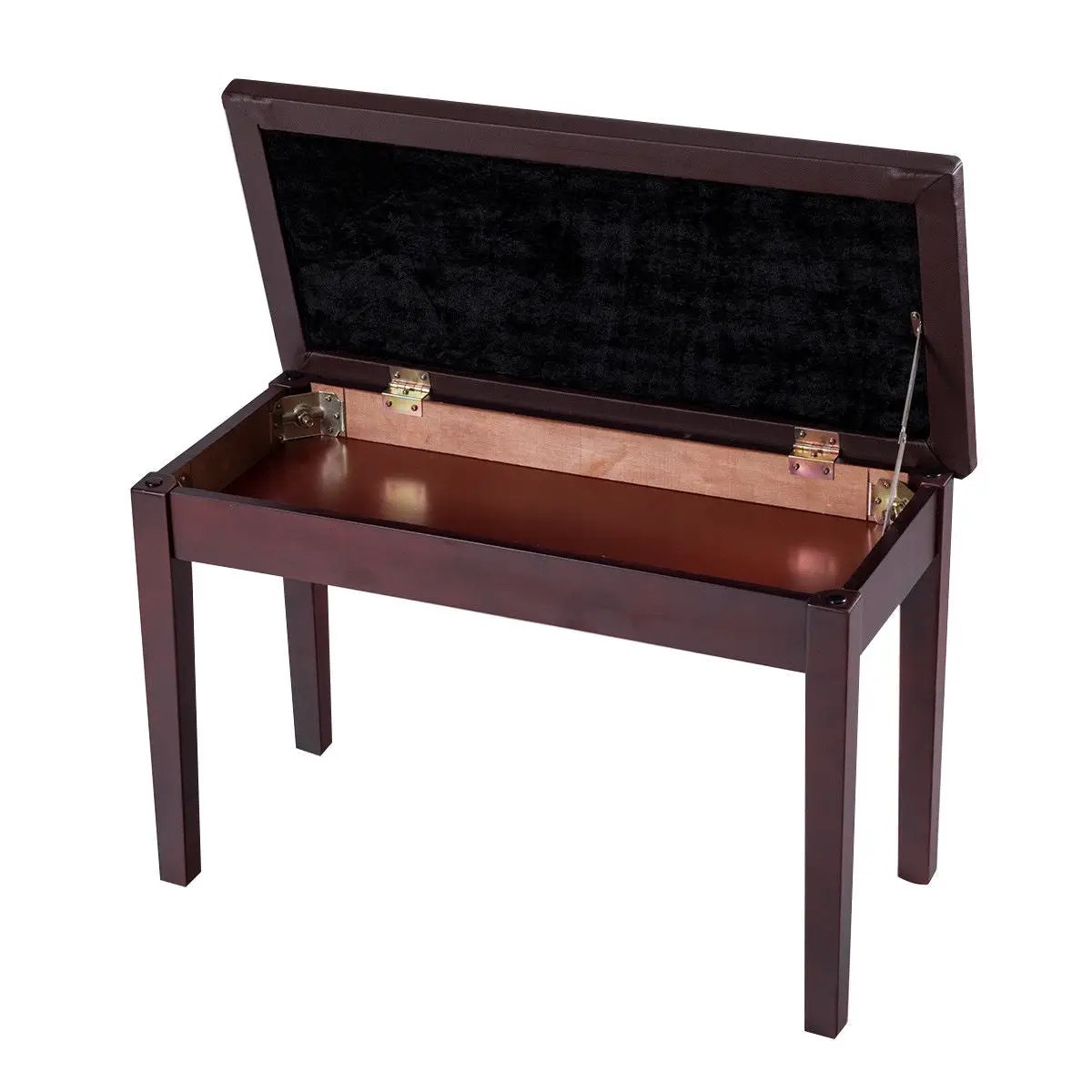 Solid Wood PU Leather Padded Piano Bench Keyboard Seat by DirectDeals