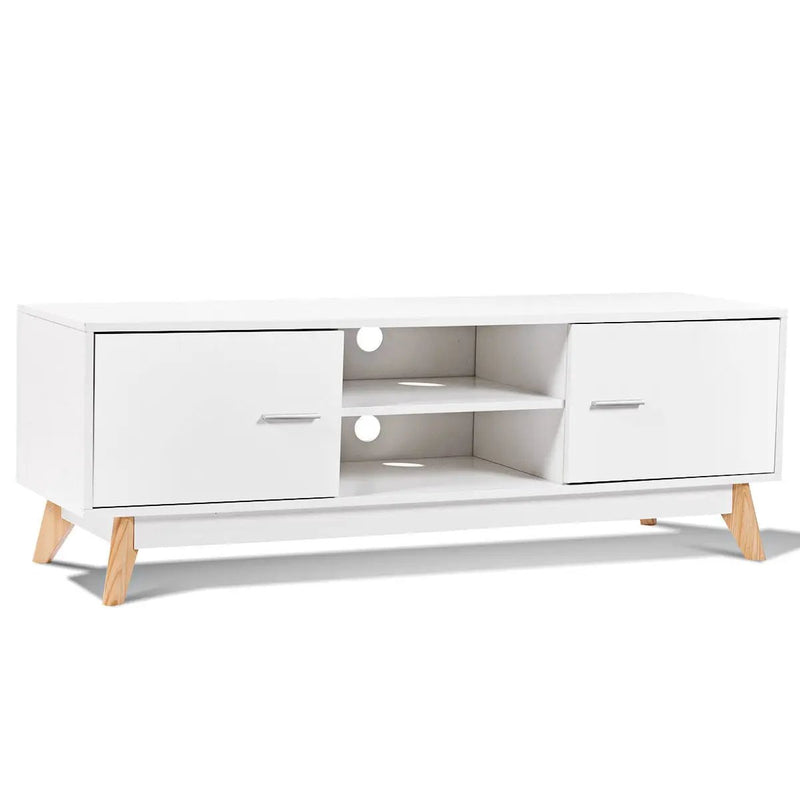 Wooden TV Stand with 2 Storage Cabinets and 2 Open Shelves for 60 Inch TV by DirectDeals