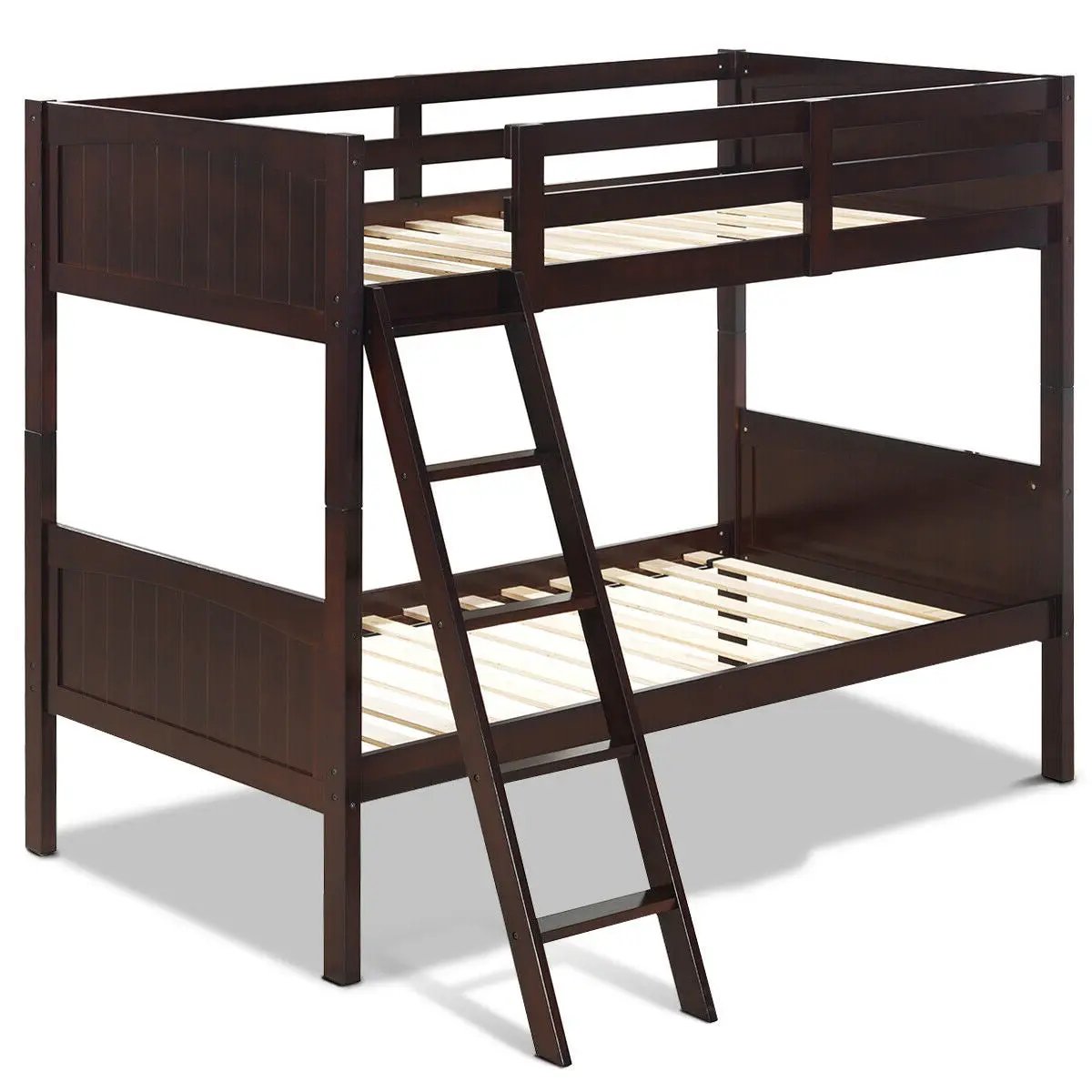 Twin Size Wooden Bunk Beds Convertible 2 Individual Beds by DirectDeals