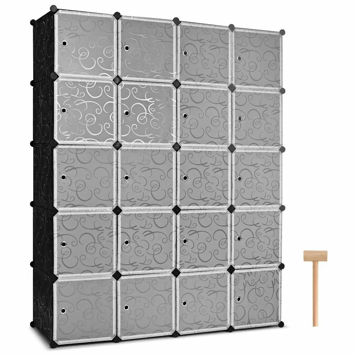 20-Cube DIY Plastic Cube Storage Organizer with Doors by DirectDeals