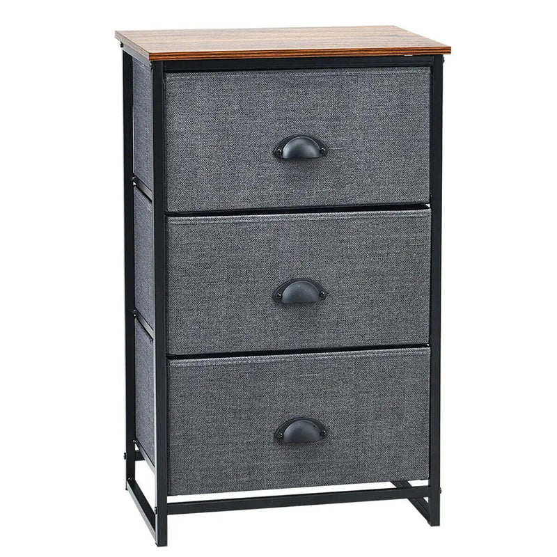 Nightstand Side Table Storage Tower Dresser Chest with 3 Drawers by DirectDeals