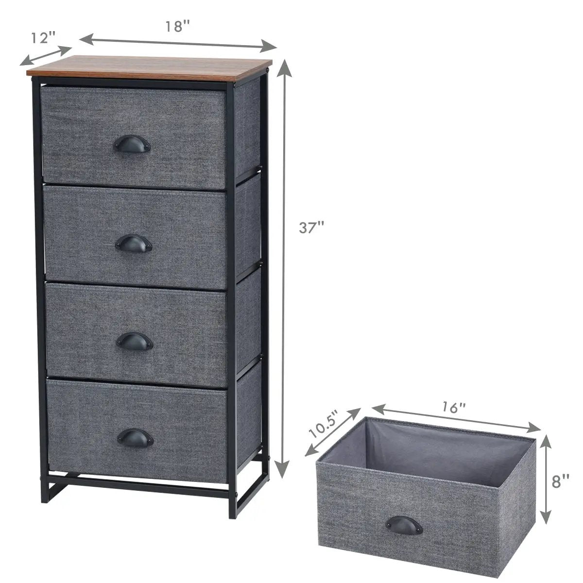 Chest Storage Tower Side Table Display Storage with 4 Drawers by DirectDeals