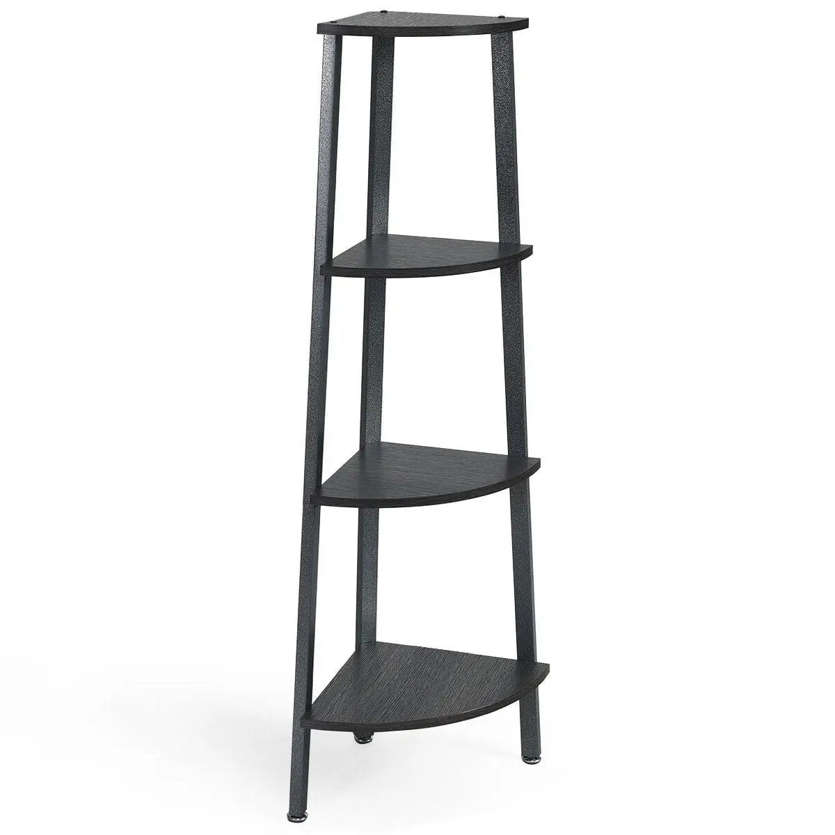 4-Tier Corner Shelf Metal Storage Rack Domestic Bookcase by DirectDeals