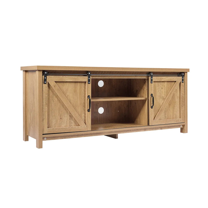 TV Stand Media Center Console Cabinet with Sliding Barn Door by DirectDeals