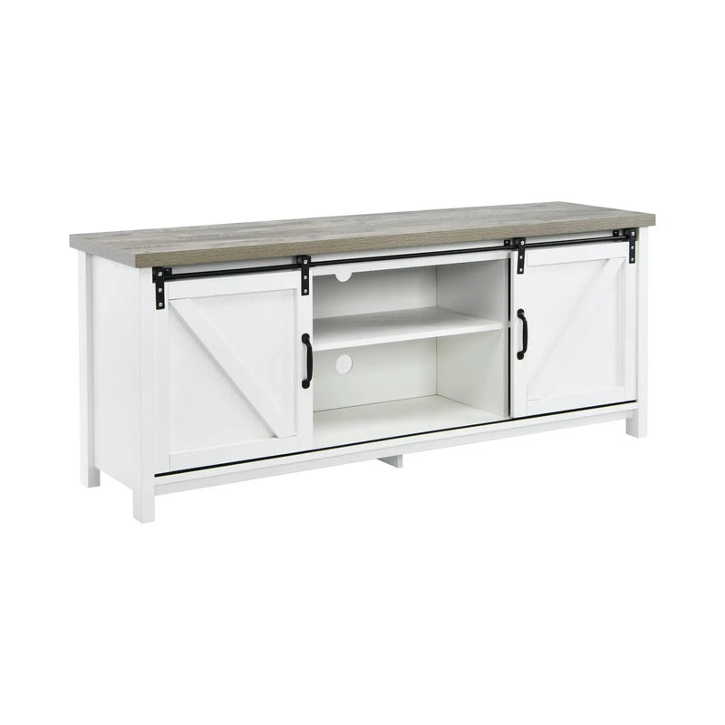 TV Stand Media Center Console Cabinet with Sliding Barn Door by DirectDeals