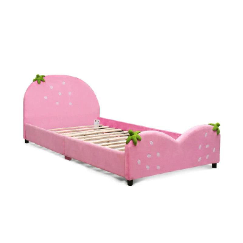 Kids Children Upholstered Berry Pattern Toddler Bed by DirectDeals