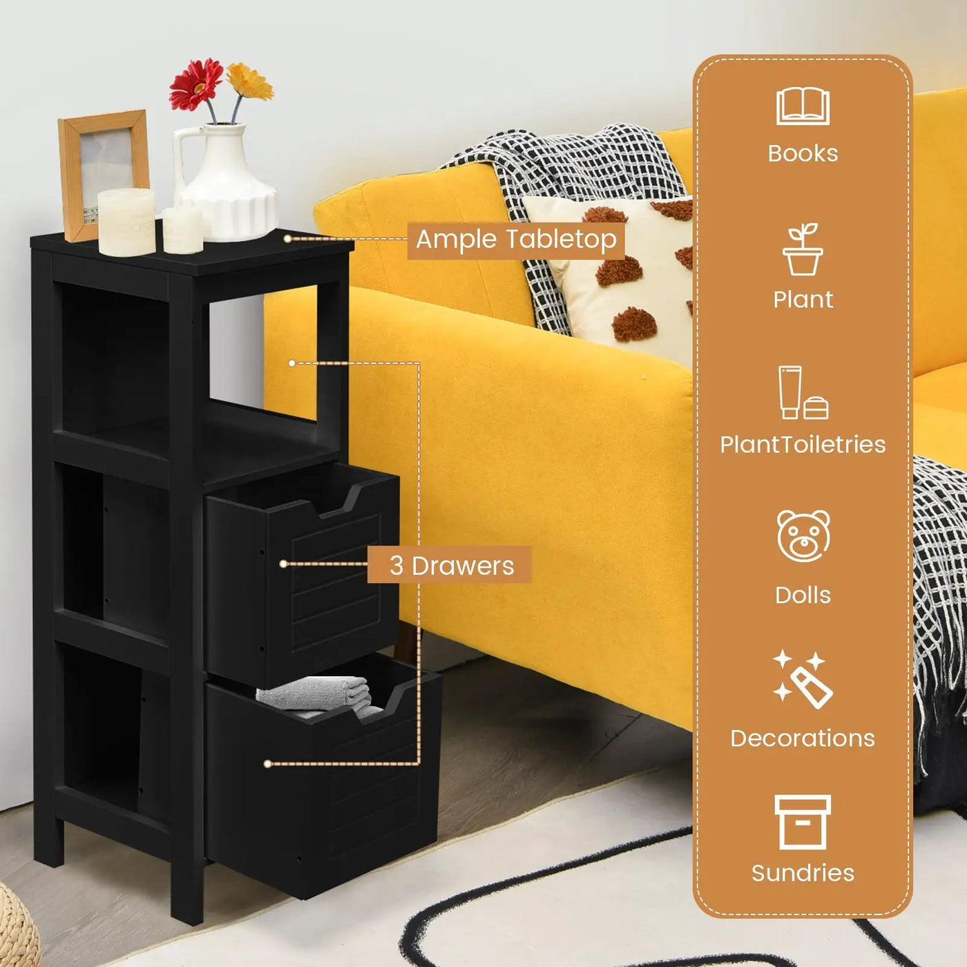 Floor Cabinet Multifunction Storage Rack Stand Organizer by DirectDeals