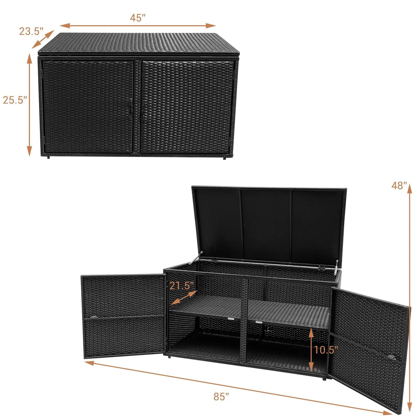 88 Gallon Garden Patio Rattan Storage Container Box by DirectDeals