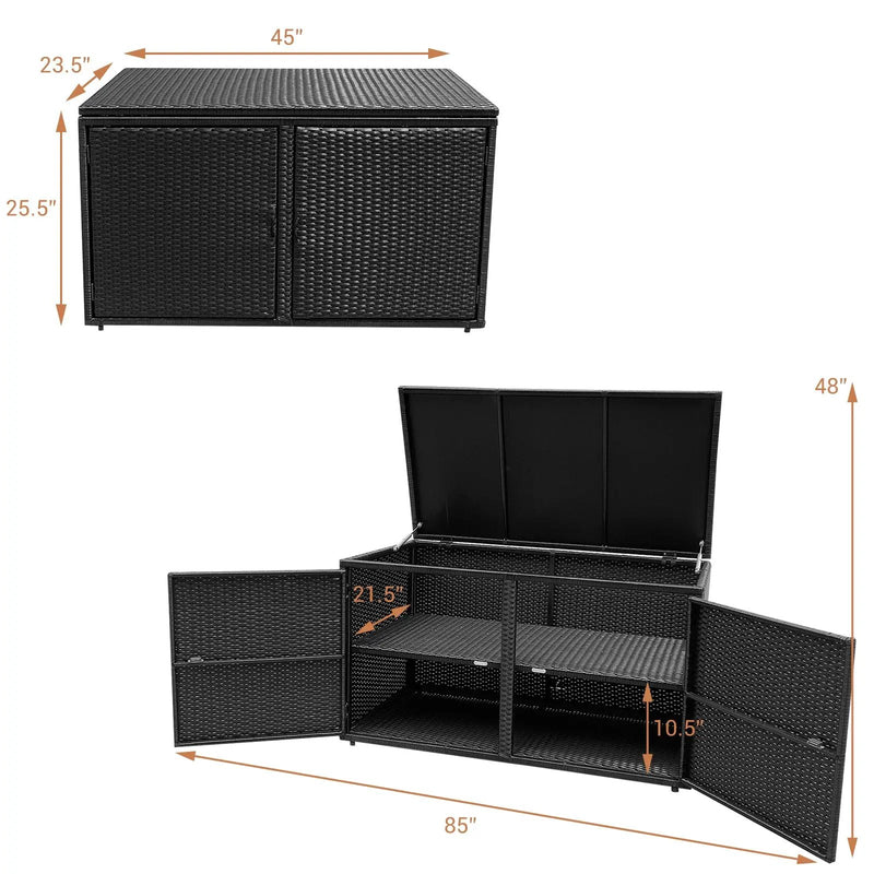 88 Gallon Garden Patio Rattan Storage Container Box by DirectDeals