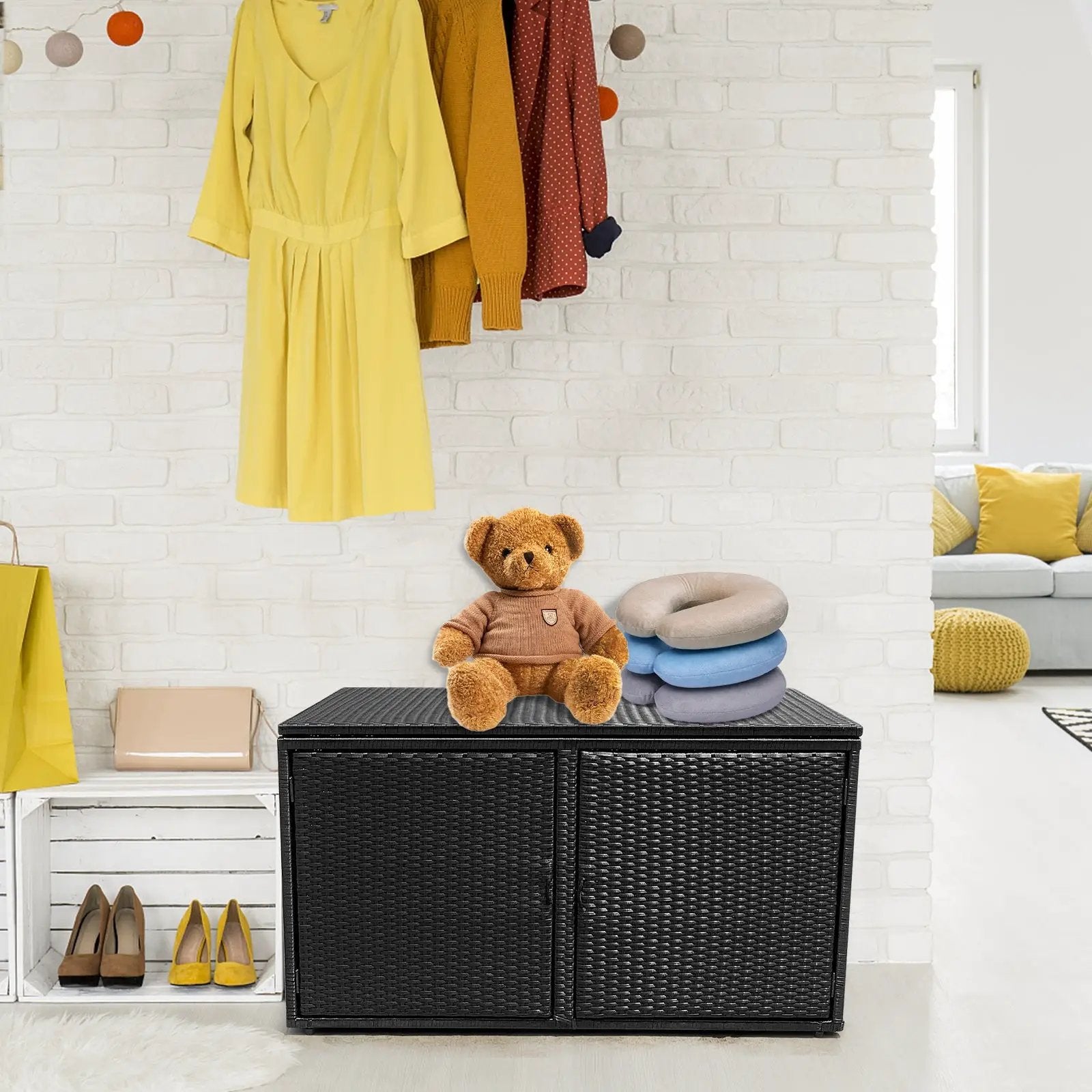 88 Gallon Garden Patio Rattan Storage Container Box by DirectDeals