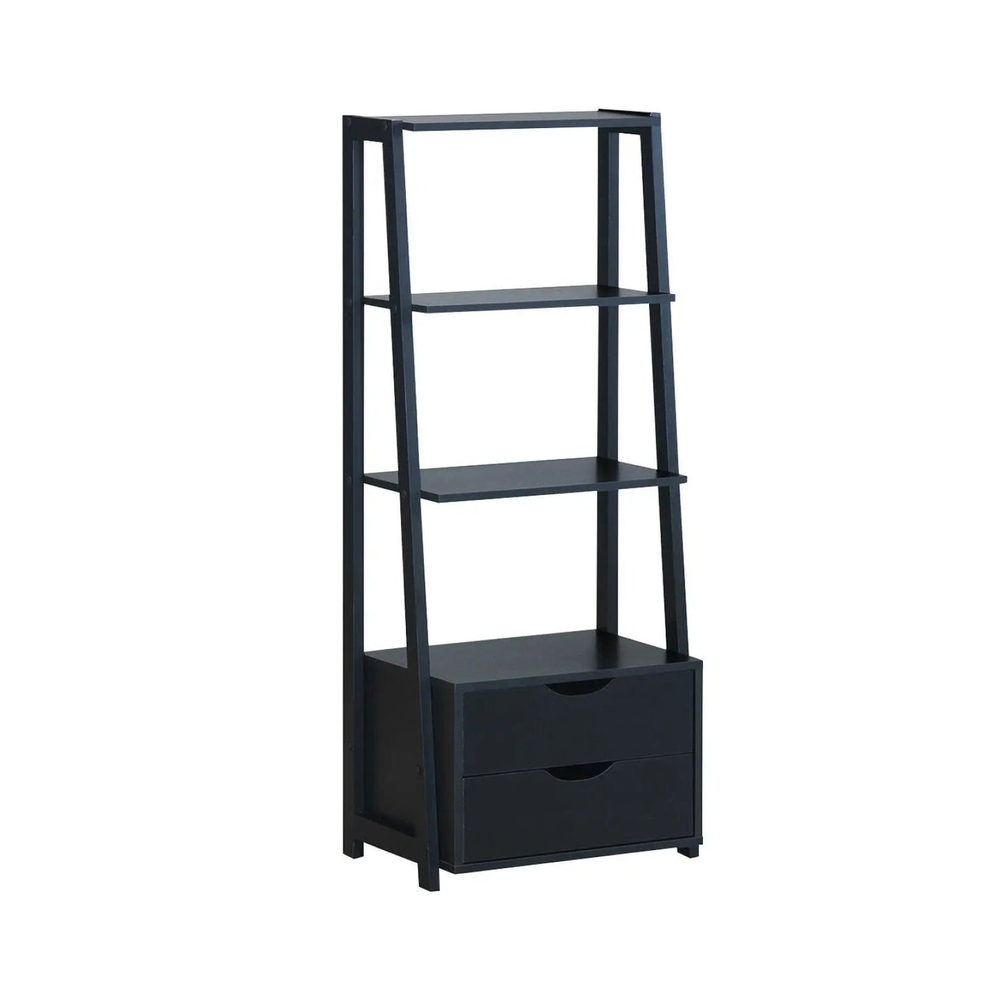 4-Tier Ladder Bookshelf Storage Display with 2 Drawers-White by DirectDeals