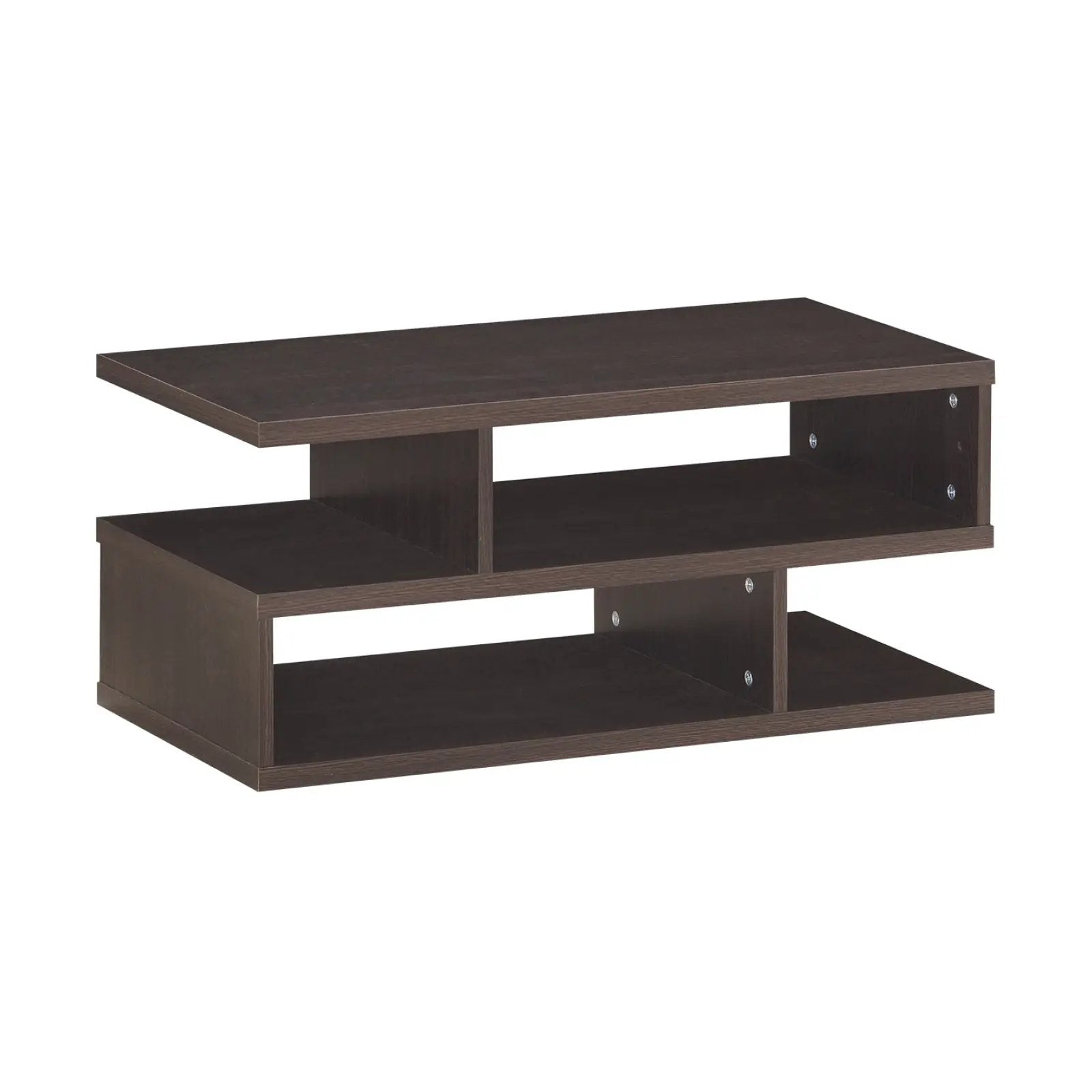 3-Tier Rectangular Modern Coffee Table with Storage Shelf by DirectDeals