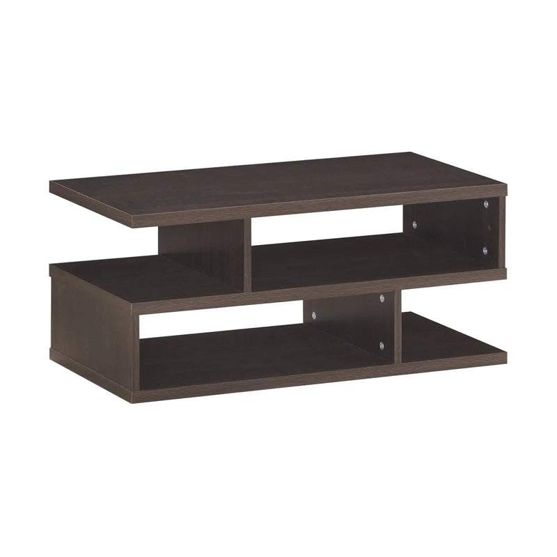 3-Tier Rectangular Modern Coffee Table with Storage Shelf by DirectDeals
