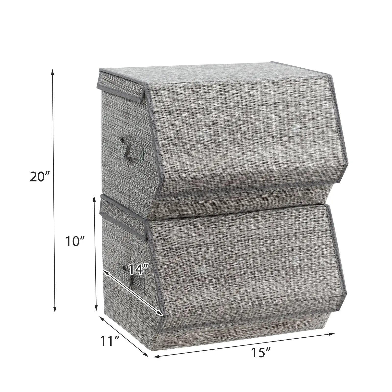 Set of 4 Storage Bins Stackable Cubes with Lid by DirectDeals