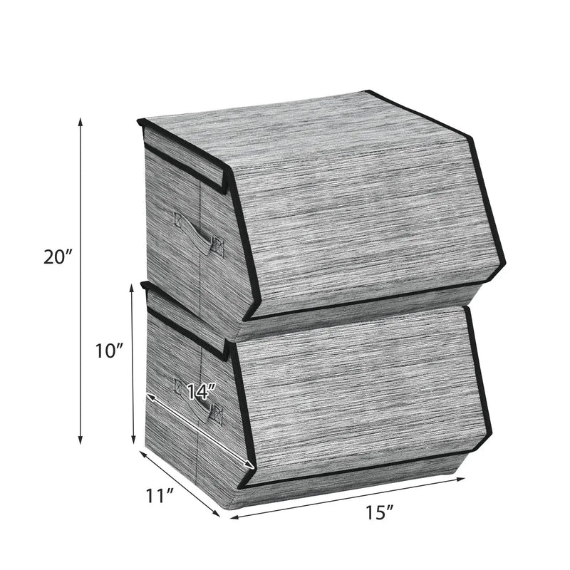 Set of 4 Storage Bins Stackable Cubes with Lid by DirectDeals